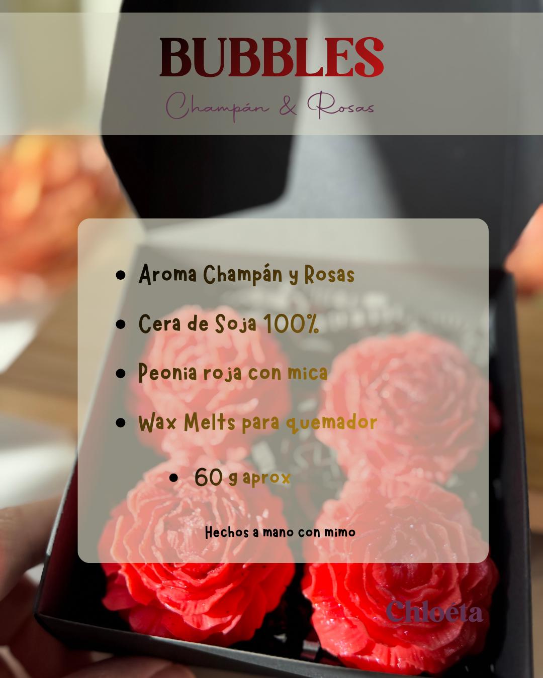 Wax Melts  Champán y Rosas, Colección Bubbles