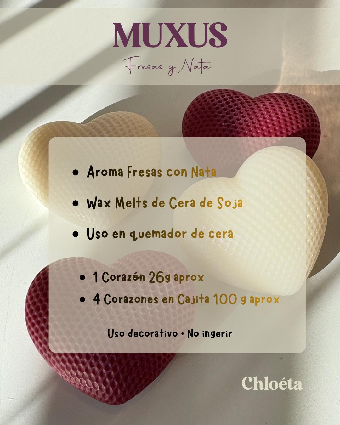 Wax Melts Fresas con Nata, Colección MUXUS